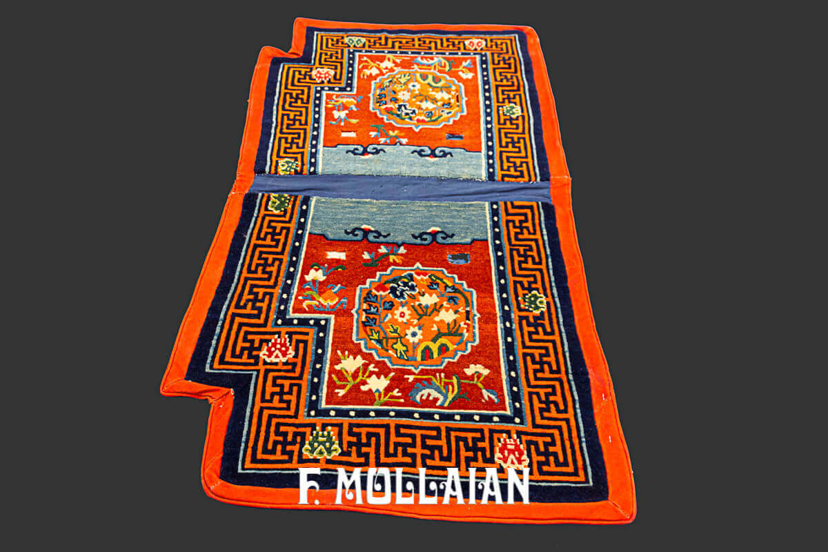 Tappeto Antico decorativo Tibetanoo con copertura per cavallo da sella n°:359076